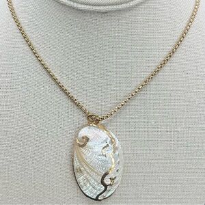 Gold Embossed Shell Necklace